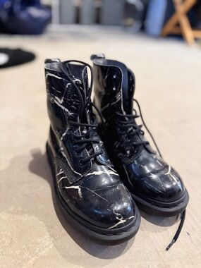 Dr. Martens Black Marble Effect Boots